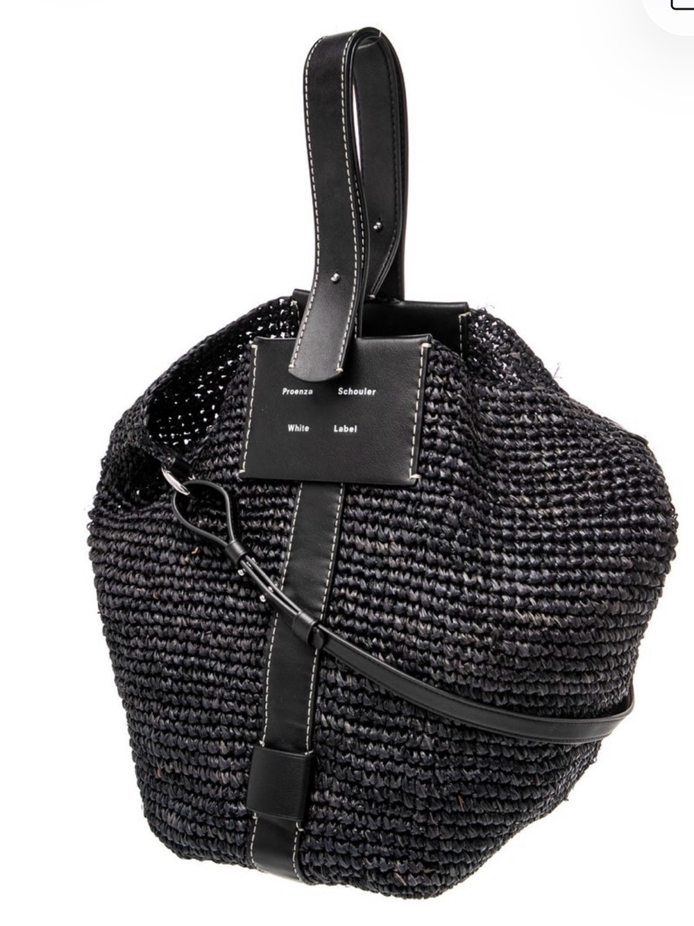 Proenza Schouler Black Woven Shoulder Bucket Bag